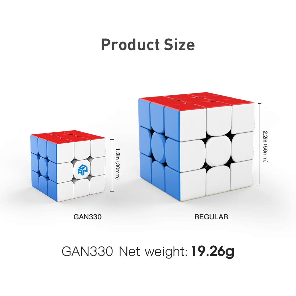 GAN 330 Mini Cube  3x3 Speed Cube Puzzle Toy Gift for Kids  1.2 Inch  10th Anniversary Edition
