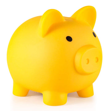 Piggy Bank, Unbreakable Plastic Money Bank, Coin Bank For Girls And Boys, Medium Size Piggy Banks, Practical Gifts For Birthday, Christmas, Baby Shower (Yellow)