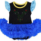 HOIZOSG Baby Girls Anna Princess Costume Halloween Christmas Party Outfits Birthday Romper Tutu Dress w/Headband Shoes Royal Blu