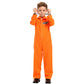 Zntu Prisoner Costume Kids,Orange Prisoner Jumpsuit With Handcuffs,Jailbird Inmate Prison Uniform,Halloween Costume For Boys Gir