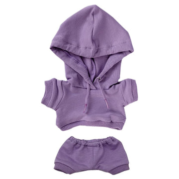 Niannyyhouse 10Cm Plush Doll Clothes Elastic Solid Sportswear Suits Hoodie Pants Soft Stuffed Plush Toy Dress Up Accessories (Pu