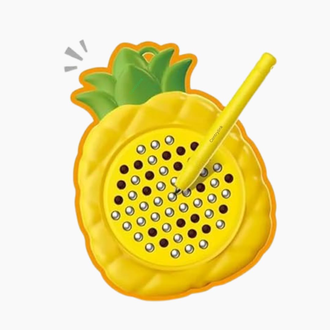 CountryLink Pineapple Magnetic Drawing Pad with Stylus Pen Metal Bals | Erasable Doodle Writing Toys Board Early EducationalMon