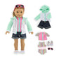 Emily Rose Doll Clothes | 18-Inch Doll 7 Pc Surfer Swimming Bathing Suit Beach Set, Includes Sunglasses And 18-In Doll Shoes! | Compatible With 18' American Girl Dolls