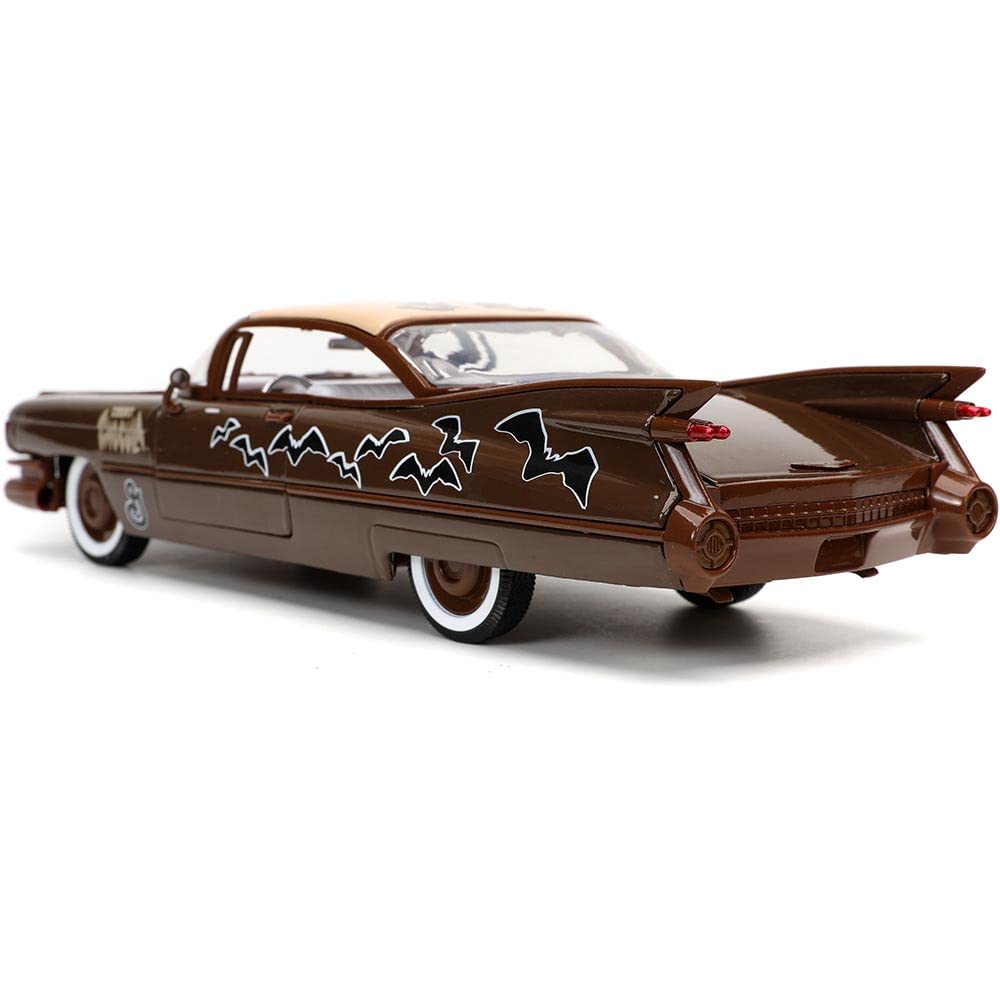 Jada 1959 Cadillac Coupe Deville Brown And White With Graphics And Count Chocula Diecast Figurine Hollywood Rides Series 1/24 Di