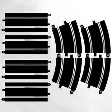 Scalextric Extension Pack 7 1:32 Scale Straights X 4 Curves X 4 C8556 Slot Car Track, Black