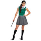 Disguise Slytherin Dress Skirt, Official Wizarding World Costume Dress With Collar And Tie, Child Size Extra Large (14-16), Green & Gray