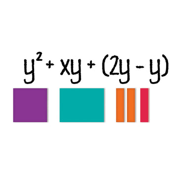 EAI Education Algebra Tiles Combination Set - 54 Multicolor Plastic Pieces, Model 520692-SZ