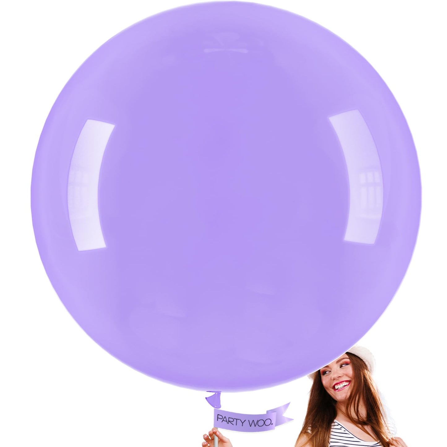 Partywoo Purple Large Balloons, 4 Pcs 36 Inch Balloons, Pastel Purple Big Balloons, Pale Purple Giant Balloons, Jumbo Balloons For Birthday Party Decorations, Baby Shower Decorations, Purple-Q10