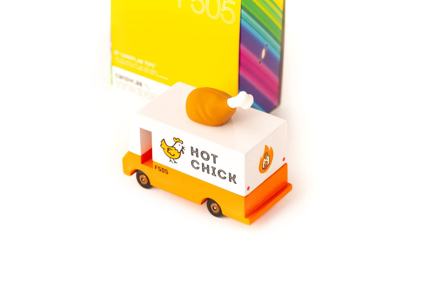 Candylab Toys CANDYCAR Wooden Food Truck Collection - Fried Chicken Van  enhanced Handcrafted Beech Wood Toy Car