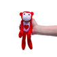 Fun Express Stuffed Gorillas - 12 Pieces, Cotton, Pink/Red, Great for Valentine's Day Decor and Favors, Model 13933412