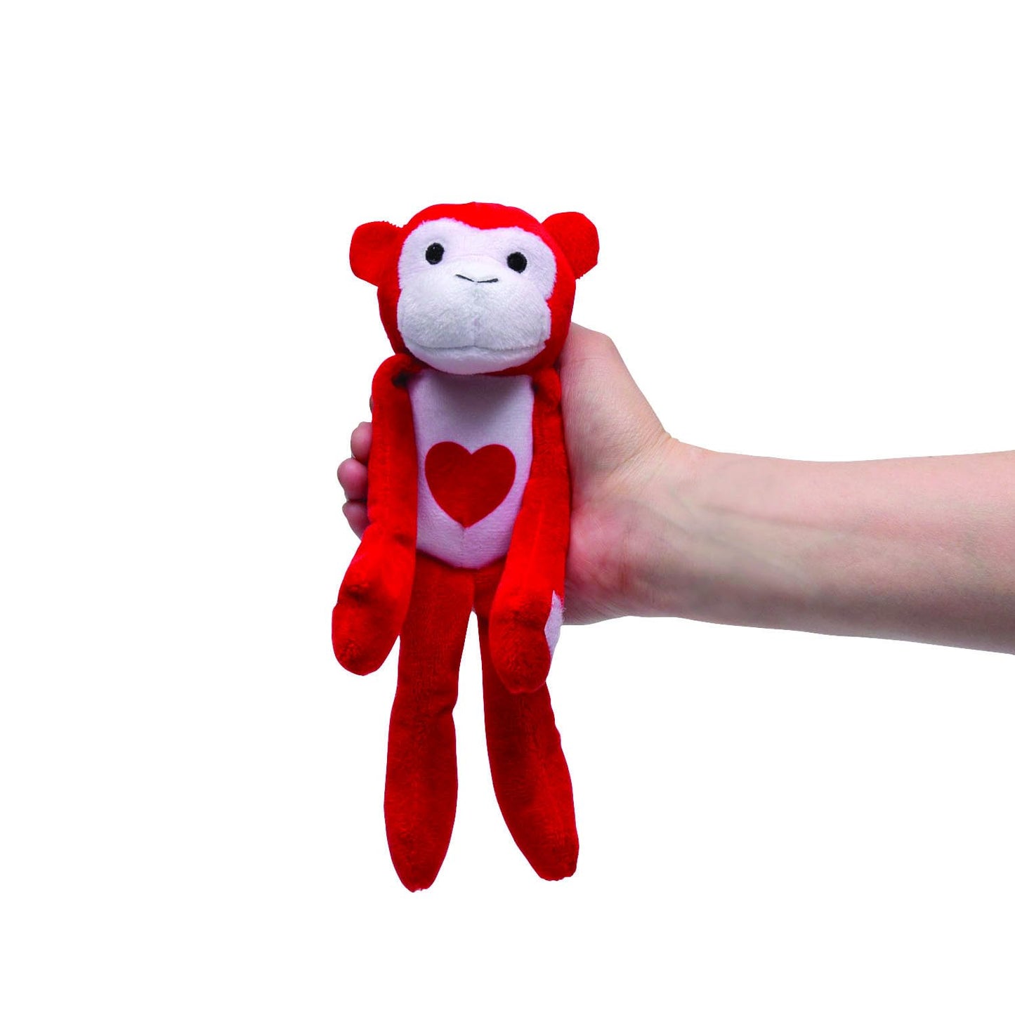 Fun Express Stuffed Gorillas - 12 Pieces, Cotton, Pink/Red, Great for Valentine's Day Decor and Favors, Model 13933412
