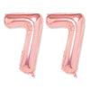 Flyloons 77 Number Rose Gold Foil Balloon 16 Inch Size Birthday Decoration Items Pack Of 2 | 77Th Year Balloons | Seventy Seven