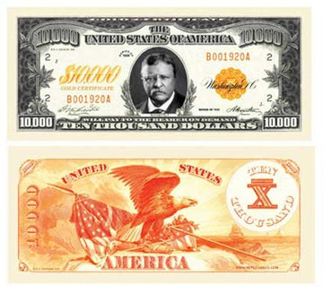 American Art Classics Set Of 50 Bills - $10,000.00 Ten Thousand Dollar Gold Certificate Novelty Bill