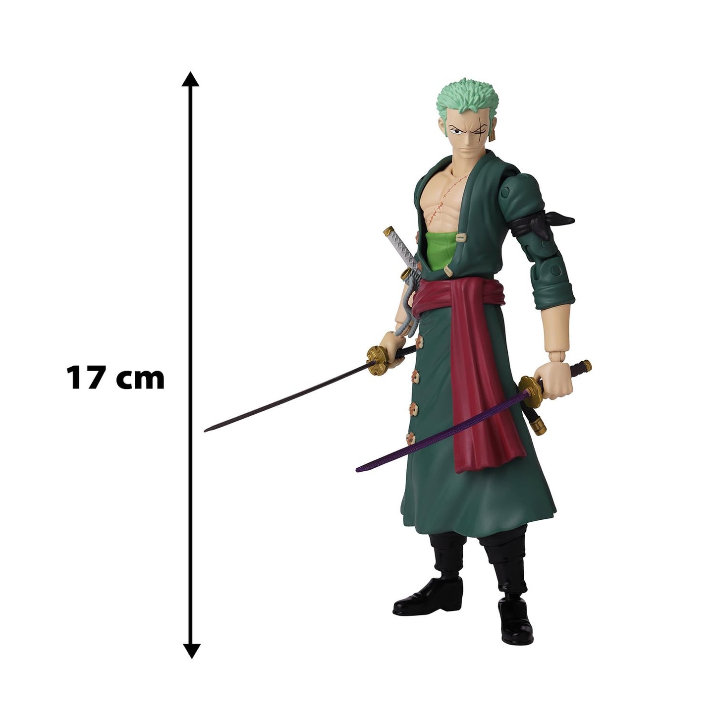 BANDAI Anime Heroes One Piece Figures Roronoa Zoro Action Figure  Articulated Zoro Anime Figure with Swappable Arms and Faces  One Piece Action Figures Pirate Toys Range  17 cm