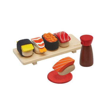 Plantoys Wooden Sushi Play Food Set - Sushi Play Set, Non-Toxic Wooden Sushi Set For Kids, Pretend Play