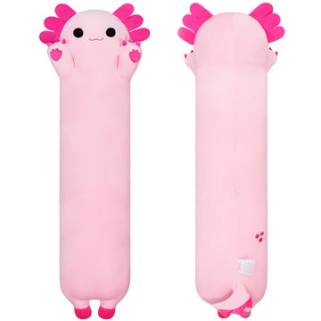 Sausudols Axolotl Plush Toy 43.3' Long Stuffed Animal Axolotl Plush Toy Gifts For Family, Friends And Children Pink
