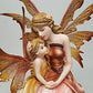 Ptc 8.75 Inch Mother And Baby Orange Winged Fairy Statue Figurine