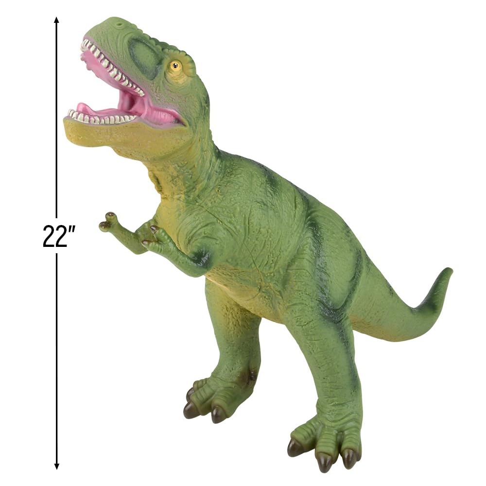 Rhode Island Novelty Tyrannosaurus Rex Dinosaur Toy - Large Assorted Color Soft Plastic Model ARPSTYR