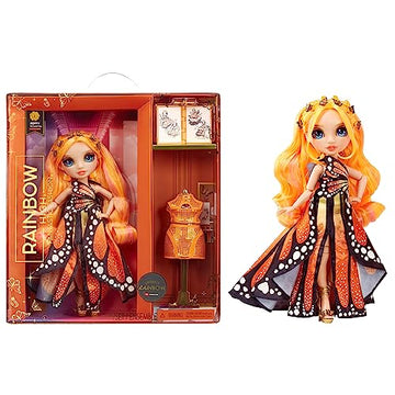 Rainbow High Fantastic Fashion Poppy Rowan - Orange 11 Fashion Doll and Playset with 2 Complete Doll Outfits, and Fashion Play A