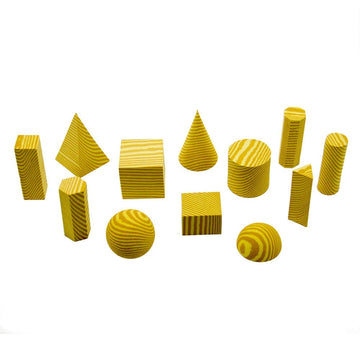 Hand2Mind Foam Wood-Look Geometric Solid Blocks (Set Of 12)