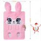 Luolizon Bunny Diary With Lock For Girls,Kids Cute Fuzzy Journal Girls Fluffy Rabbit Notebook Age 8-12 Set With 2 Carrot Pens For Easter Day,Birthday,New Year