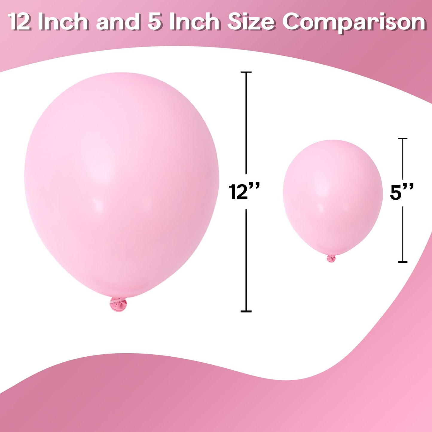 Jobkoo Pastel Pink Balloons 5 Inch, 60 Pcs Small Baby Pink Balloon Light Pink Latex Balloons 5'' Mini Matte Pale Macaron Pink He