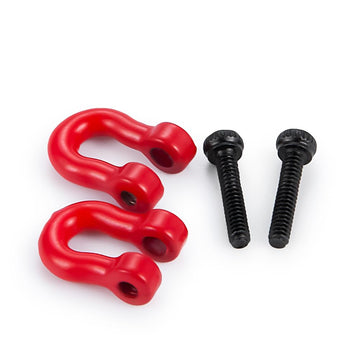 WEFEINO 2Pairs Aluminum Tow Hooks D-Ring Hitch Tow Shackles for TRX4M 1/18 Bronco Defender RC Crawler Car