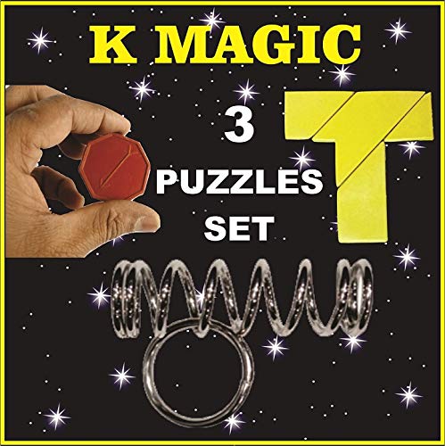 kshop k magic puzzle set 3 classical spring arrow t puzzle brainteaser fun magic trick toy game 3 nos Multi color