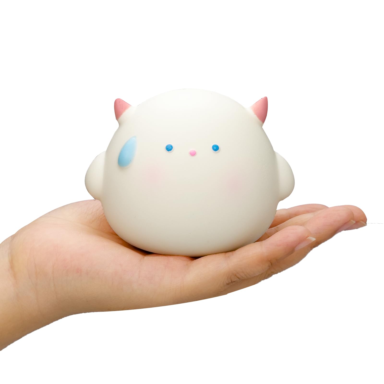 funnysquee Cute Horned Monster Squishies Toy,Stress Balls for Kids Adults,Small Monster Stress Relief Squeeze Toys for Kid Chris