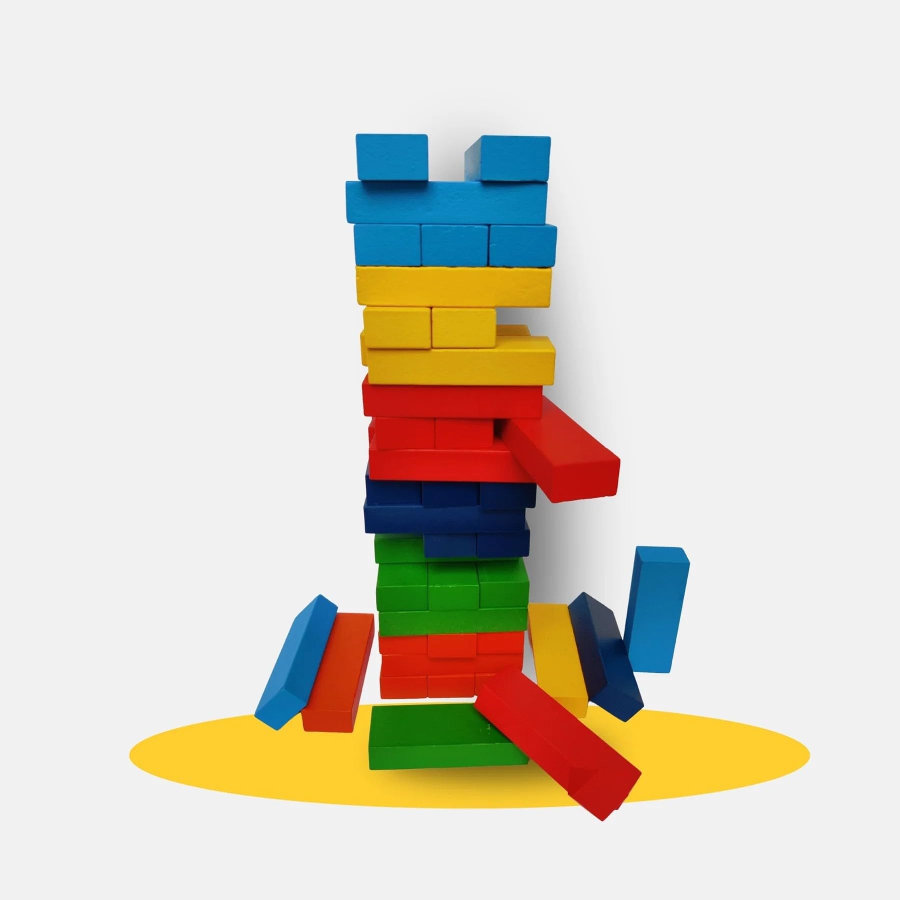 Subimouiq Colorful Wooden Blocks With Dice EcoFriendly, NonToxic Building Blocks, Shapes, & Figures For Creative Play (Size 2 