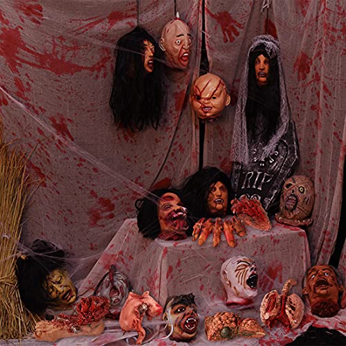 Halloween Blood Props Fake Scary Severed Hand Broken Body Parts For Haunted House Halloween Vampire Zombie Party Decorations Supplies (6Pcs Body Parts)