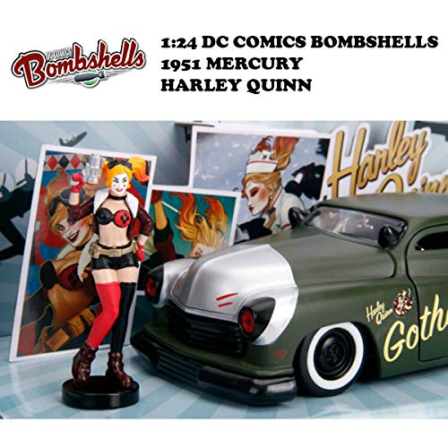 Jada Toys 1: 24 1951 Mercury W/Harley Quinn Figure, Green