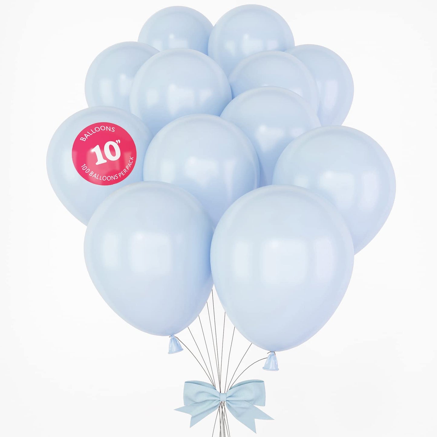 House Of Party Pastel Blue Party Balloons - 100 Pcs | 10 Inch Single Color Latex Balloons For Wedding, Baby Shower & Bachelorett