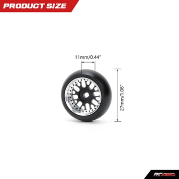 RCAWD RC Rims & Tires for 1/28 Wltoys Kyosho Mini-Z, Mini-Q, Mini-D, K969 K989 P929 Drift Rally Upgrades, No More Glue RC Wheel