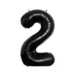 Party Decorz 2 Number Black Foil Balloon/Two Number Black Big Size Foil Balloon (32 Inch,1pcs) For Birthday,Anniversary, Surpris