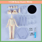 Xidondon 1/12 Scale Bjd Doll Body 9.6Cm/11Cm Ymy2 Body Action Figures Replacement Body Doll Accessories (Super White,11Cm)