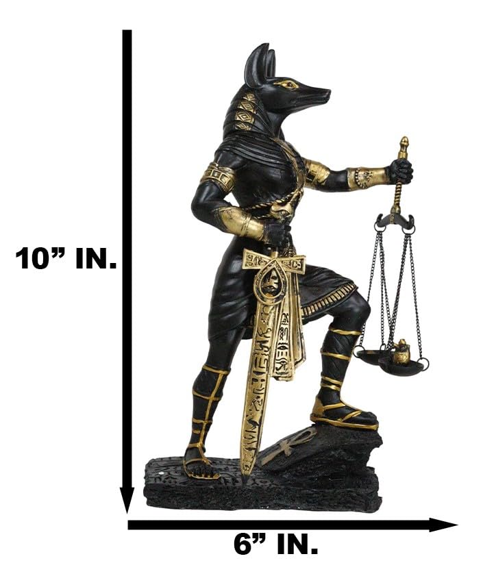 Ebros Ancient Egyptian God Anubis With Scales Of Justice Statue Gods Of The Dead And Afterlife Weighing The Heart Against Ostric