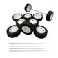 10Pcs Toy Car Wheels Rubber Tire With 5Pcs Shaft Round Axles For For Diy Model Toy Rc Car Accessories (3X38Mm)