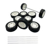 10Pcs Toy Car Wheels Rubber Tire With 5Pcs Shaft Round Axles For For Diy Model Toy Rc Car Accessories (3X38Mm)