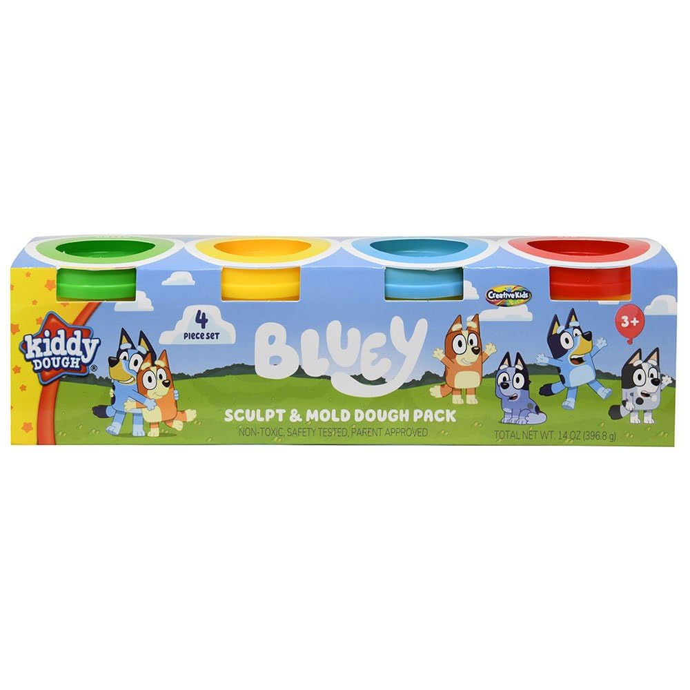 Bluey 4-Pack Dough Tubs - Creative and Colorful Play for Kids
