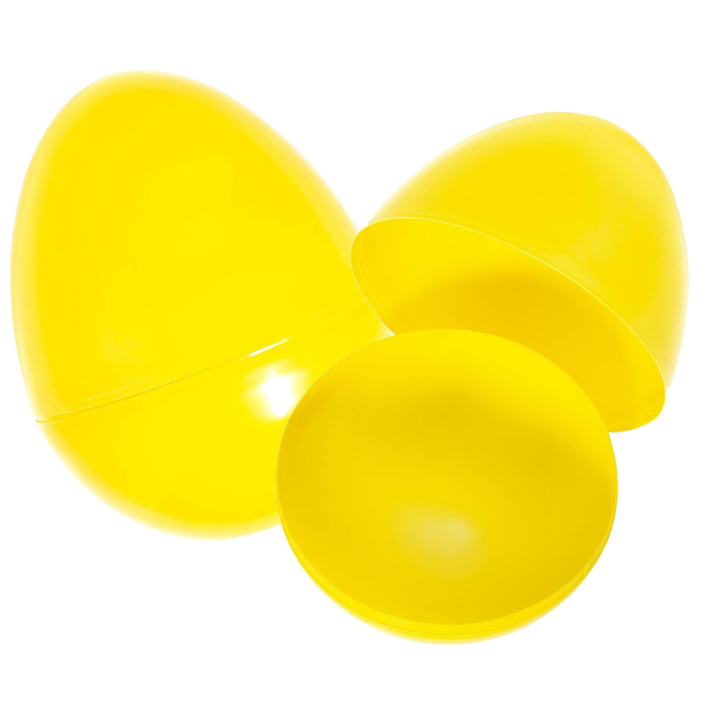 Fun Express Fillable Yellow Plastic Easter Eggs - 14", 6 Pieces, Fun for Easter Celebrations