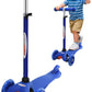 Chromewheels Scooter For Kids, Deluxe 3 Wheel Scooter For Toddlers 4 Adjustable Height Glider With Kick Scooters, Lean To Steer With Led Flashing Light For Ages 3-6 Girls Boys (Blue)