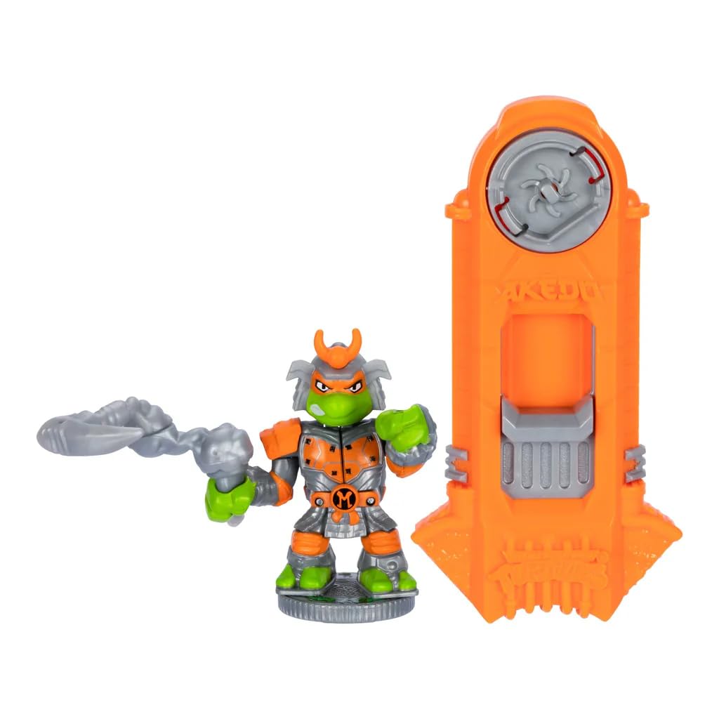 Akedo Mini Battling Warriors - Legends of Akedo TMNT, 8 Collectible Figures, Samurai Mikey, Plastic, Model 15386