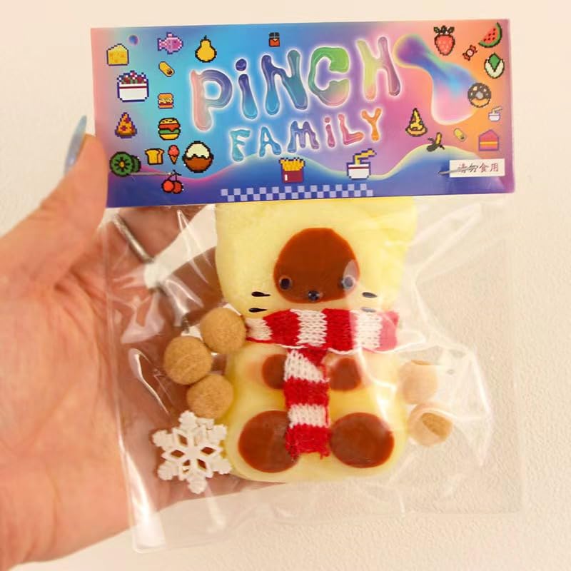 2Pcs Squishy Cat Squeeze Toys,Squeeze Cat Kawaii Sticky Squishies Stress Relief Squishies For Kids Party Favors, Pinch Family Sq
