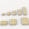 Classic Building Plate Assortment Pack, 100Pcs Tan Bulk Plates With 8 Size Building Plate Base Plate, Compatible With Lego Parts