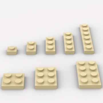 Classic Building Plate Assortment Pack, 100Pcs Tan Bulk Plates With 8 Size Building Plate Base Plate, Compatible With Lego Parts