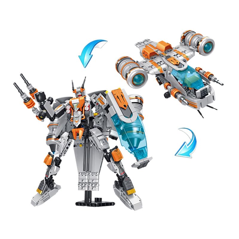 Sky Line Ocean 2In1 Space Plane Building Block Set (Model 9315), 692+ Pcs Transforming Aircraft & Spacecraft Kit, Stem Constru