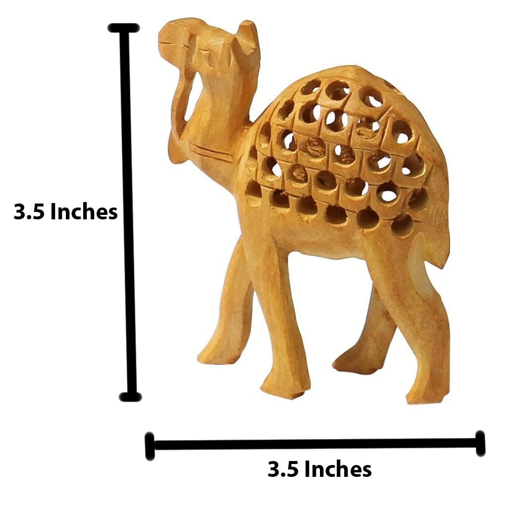 Rastogi Handicrafts Decorative Animal Statue Miniature Made From Single Block Of Wood - **Good Luck** Gifts For Men/Women