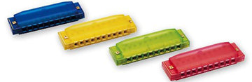 Kids Clearly Colorful Translucent Harmonica, Assorted Colors
