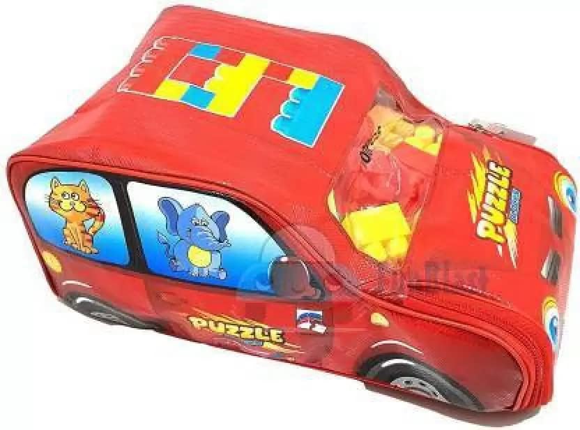 Td Creations Educational Building Blocks Set  102 Pieces With Red Car Bag  Enhances Creativity, Motor Skills, And Imagination 